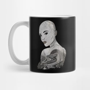 Black Marble and Gold Female silhouette Mug